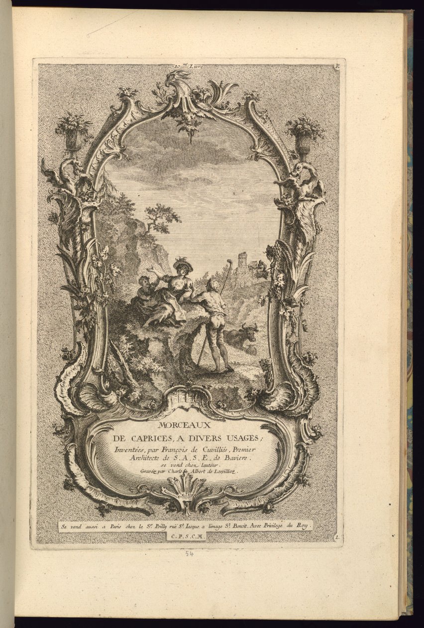 Progetto per cartiglio con compartimenti grandi e piccoli da François de Cuvilliés the Elder