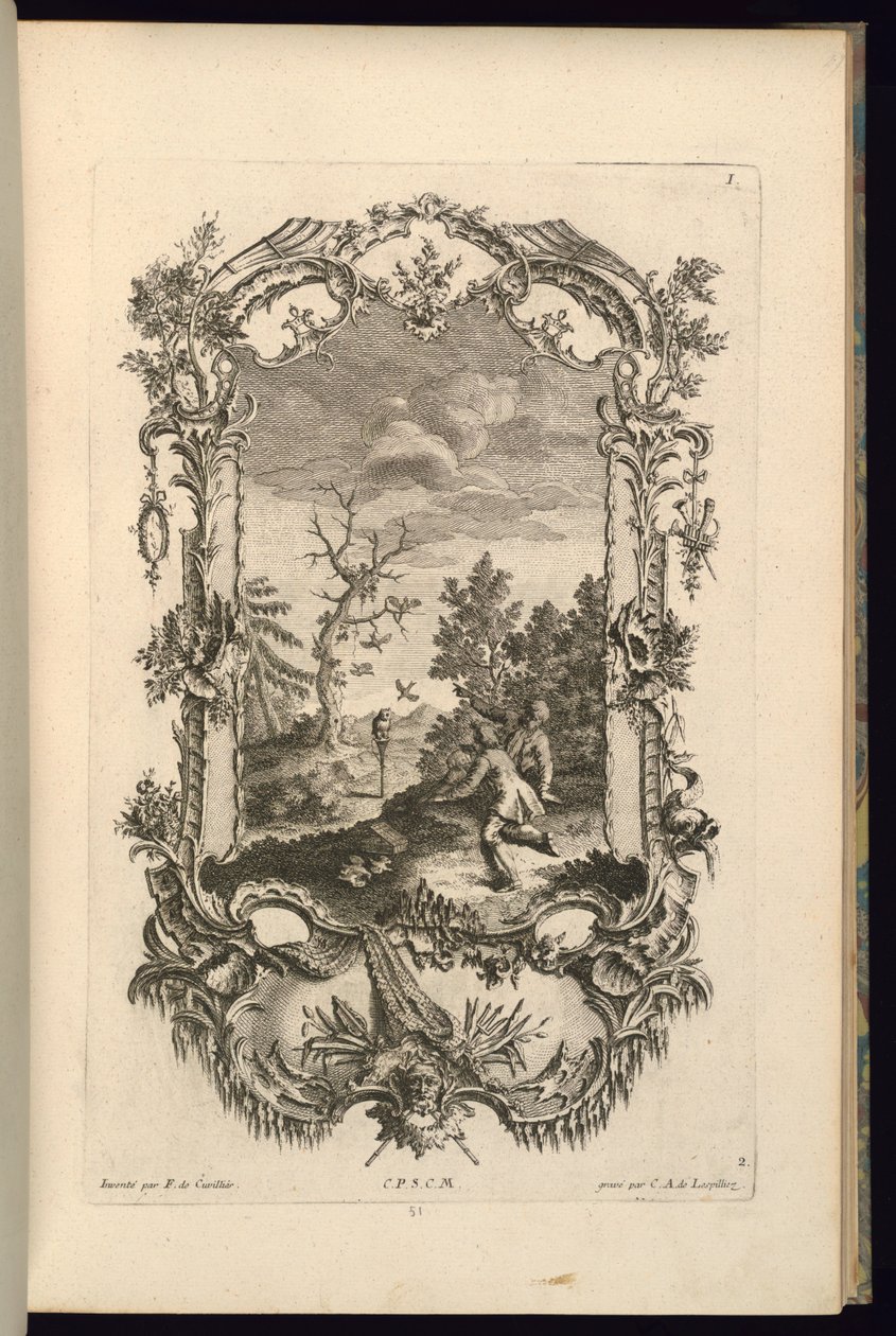 Progetto per Cartouche con Grandi e Piccoli Scomparti da François de Cuvilliés the Elder