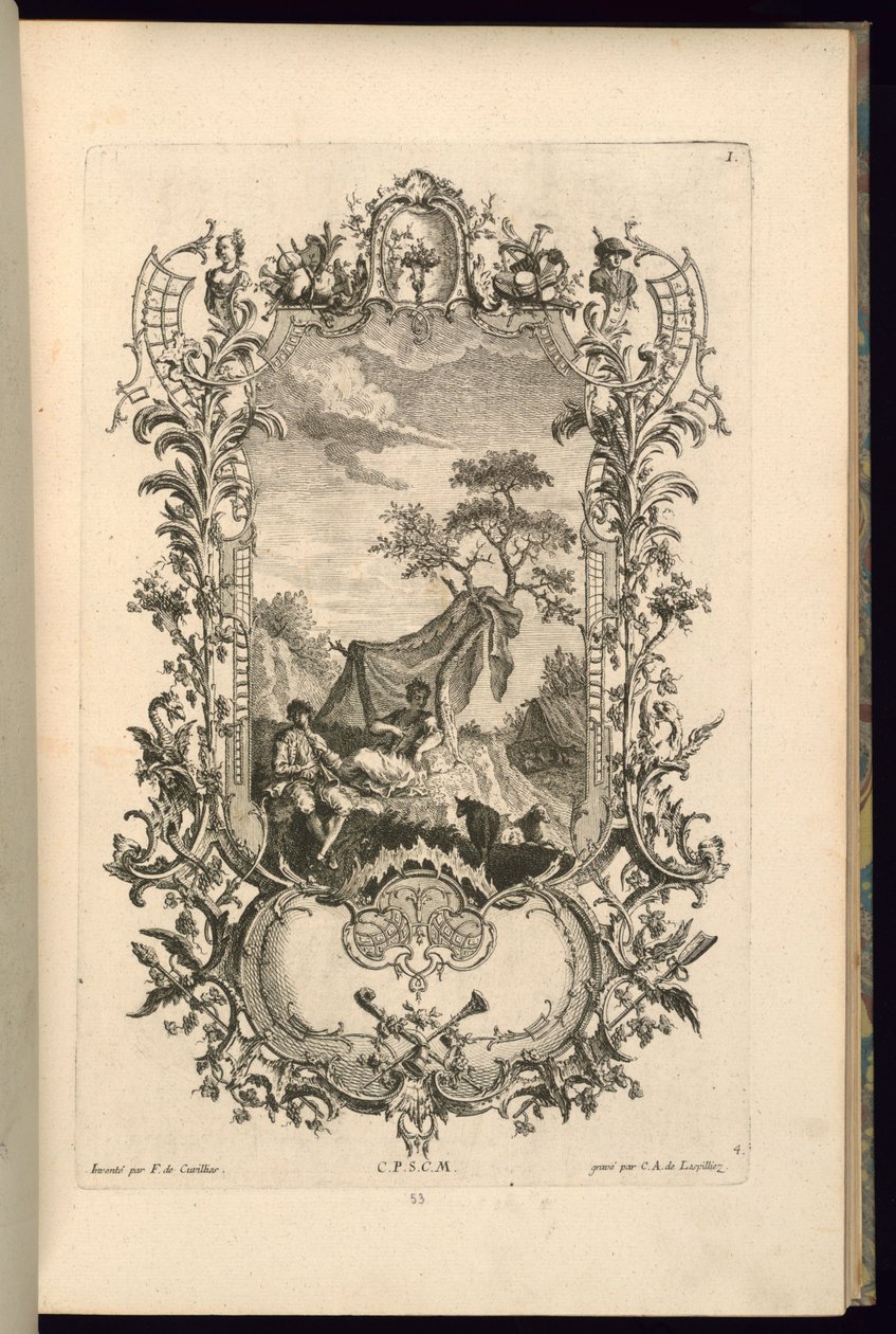 Design per cartiglio con compartimenti grandi e piccoli da François de Cuvilliés the Elder
