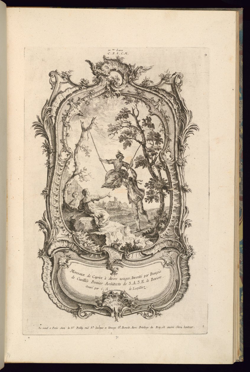 Progetto per un cartiglio con scomparti grandi e piccoli da François de Cuvilliés the Elder