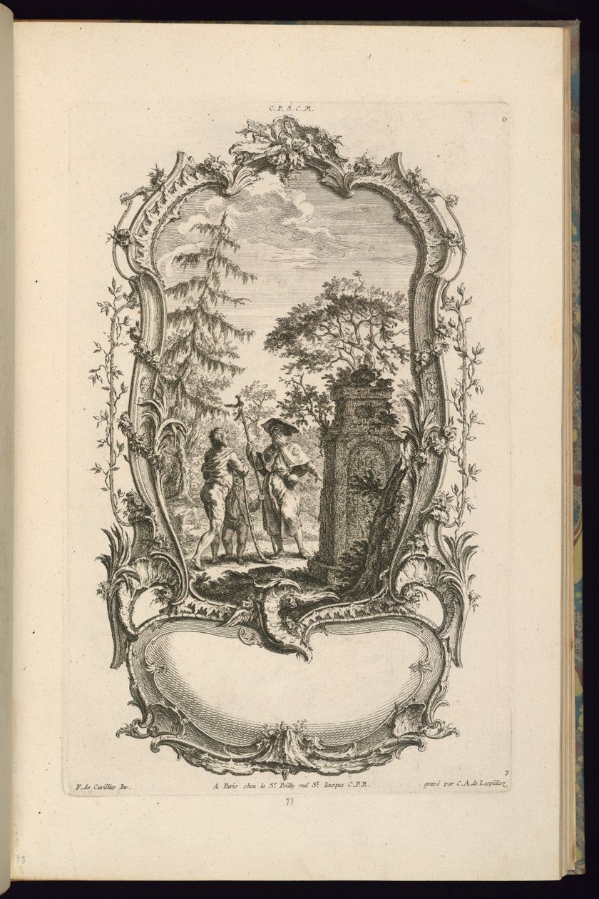 Progetto per un cartiglio con scomparti grandi e piccoli da François de Cuvilliés the Elder