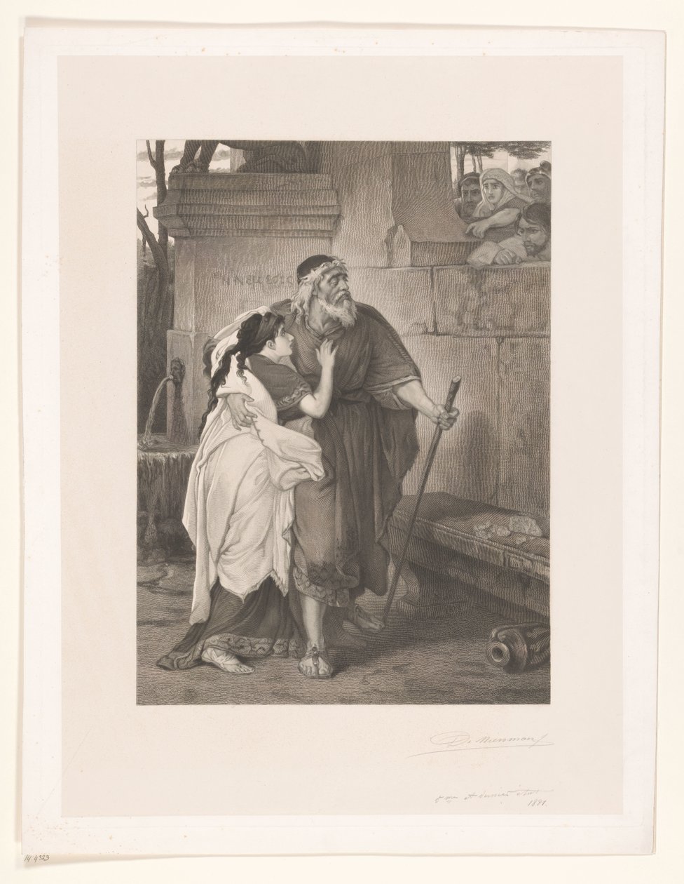 Edipo cieco guidato da Antigone da François de Meersman (signed by artist)