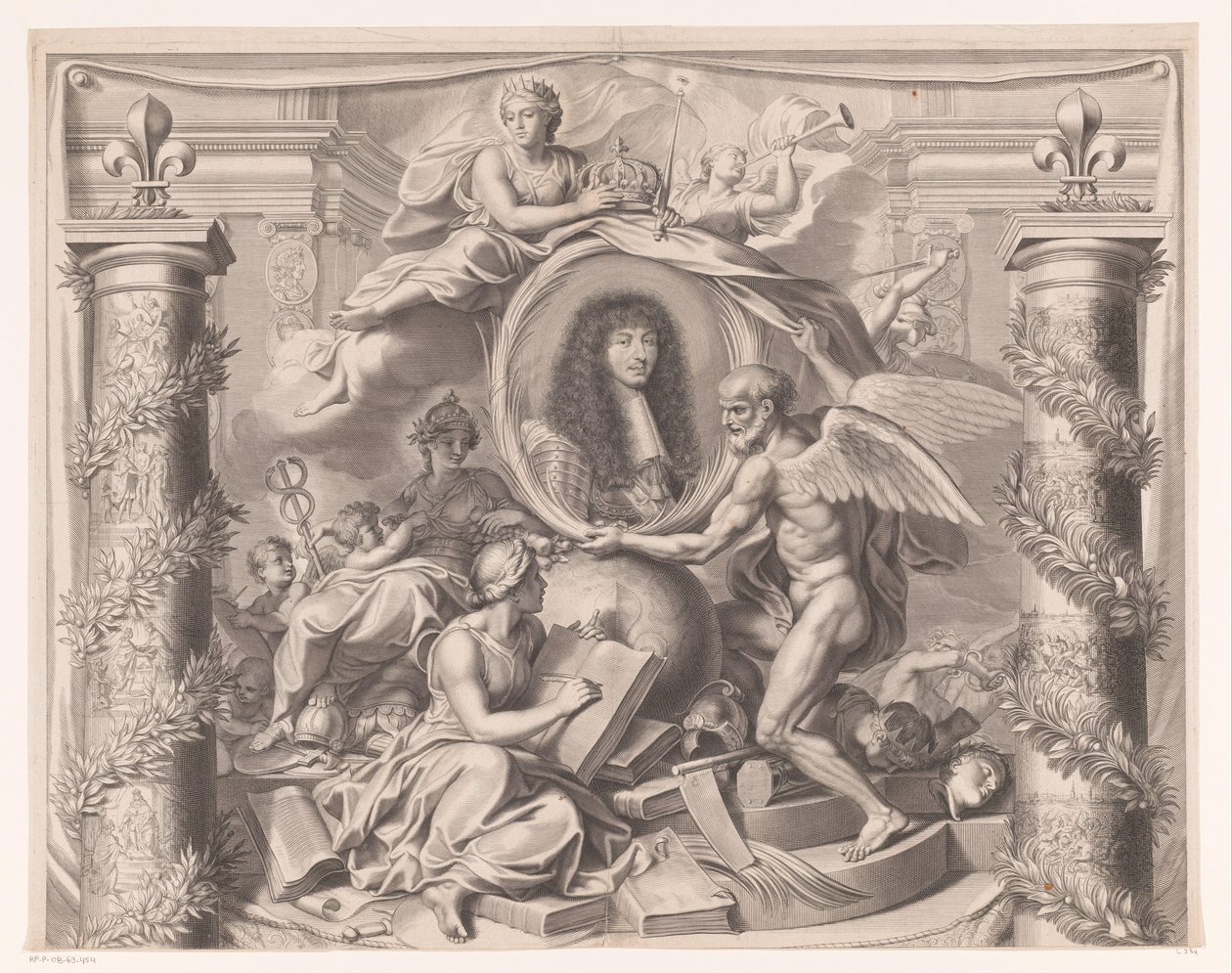 Ritratto allegorico di Luigi XIV (parte superiore) da François de Poilly (I)
