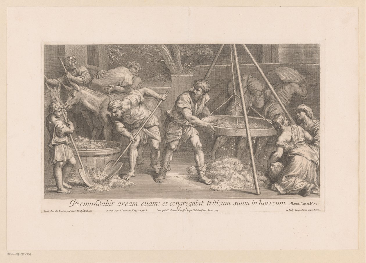 Lavoratori impegnati nella lavorazione del grano da François de Poilly (II)