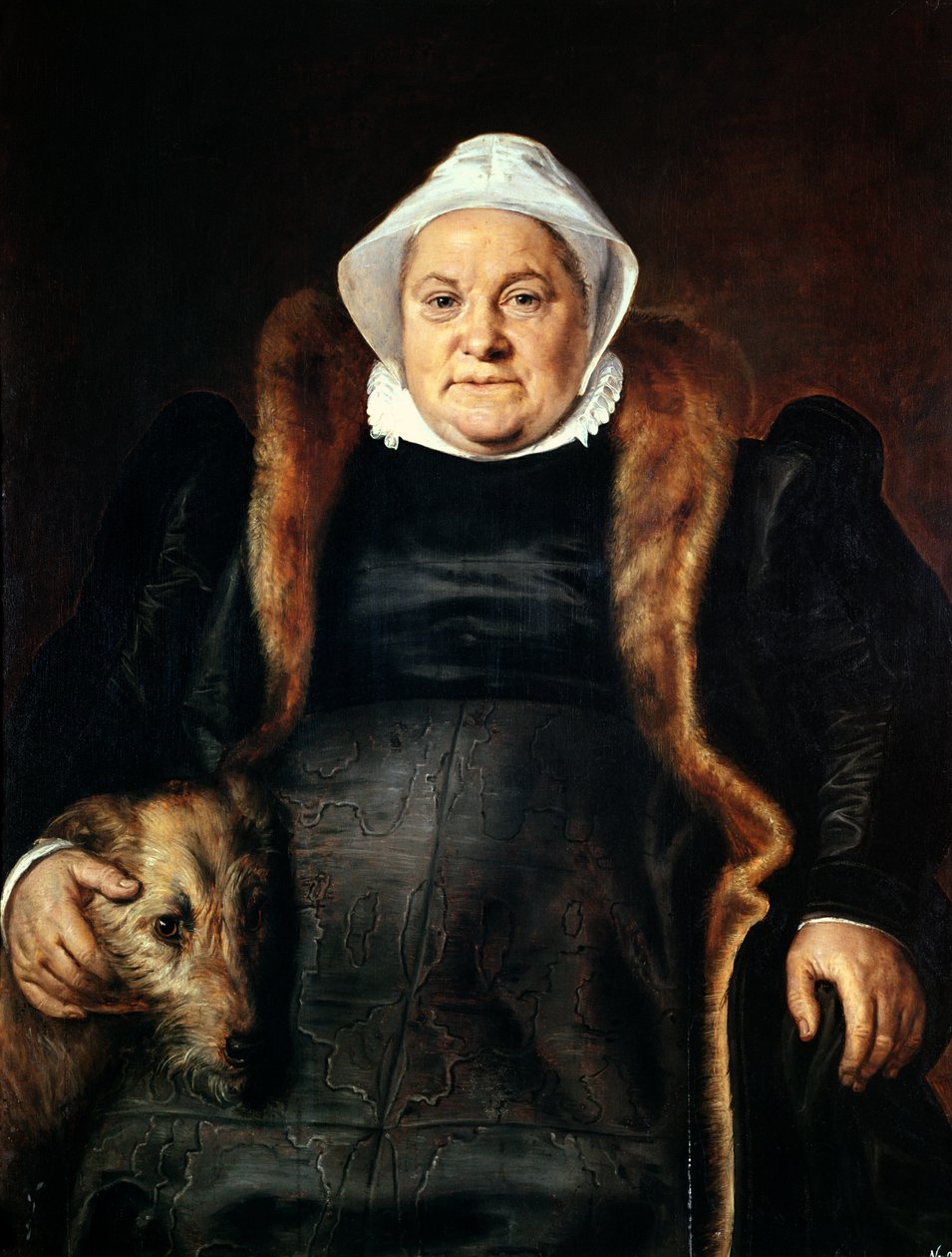 Ritratto di una donna anziana o, La moglie del falconiere, 1558 da Frans Floris
