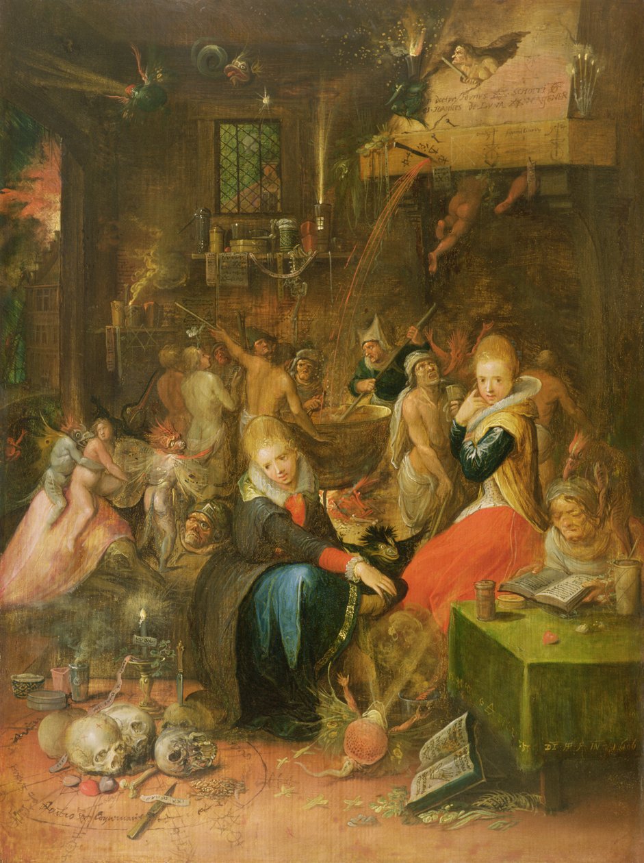 Una scena di incantesimo, 1606 da Frans II Francken the Younger