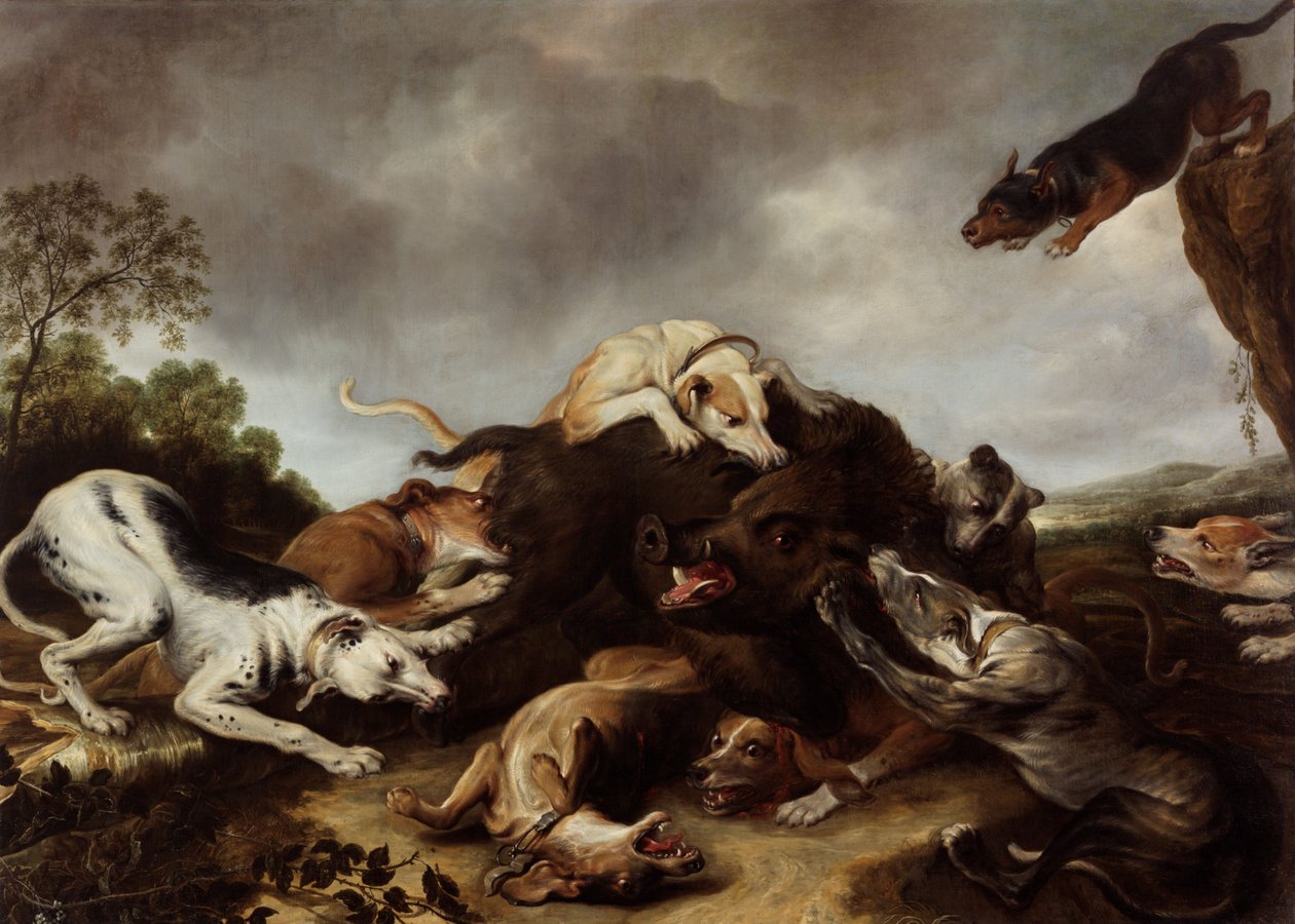 La caccia al cinghiale da Frans Snyders or Snijders