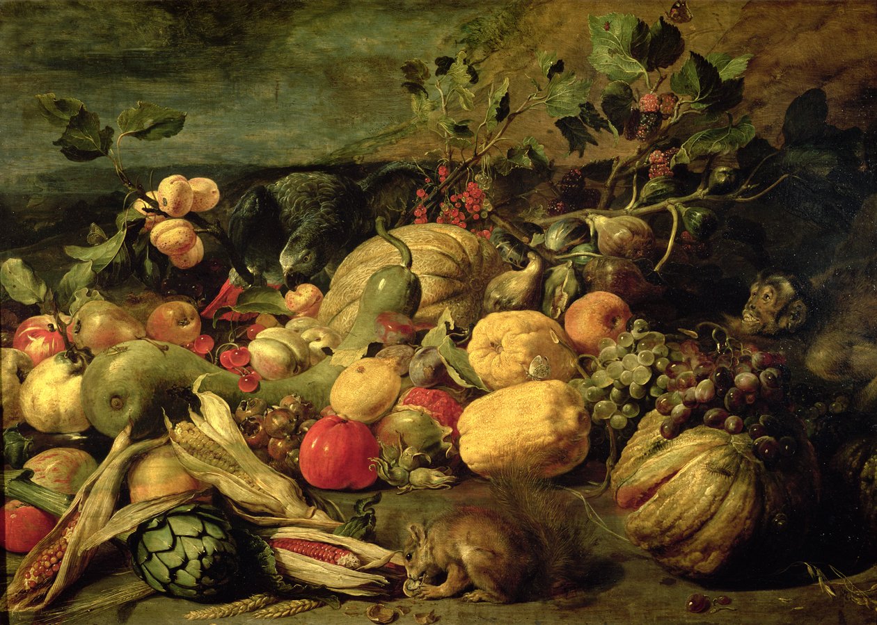 Natura morta di frutta e verdura da Frans Snyders or Snijders