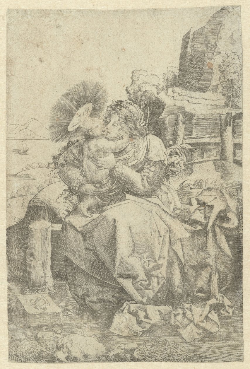 Madonna con bambino in un paesaggio da Frans Crabbe van Espleghem