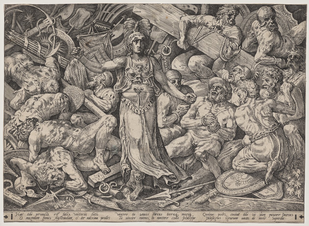 Vittoria circondata da prigionieri e trofei da Frans Floris the Elder