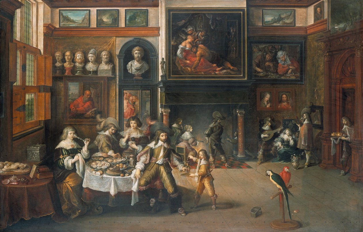 Cena nella casa del borgomastro Rockox da Frans Francken the Younger