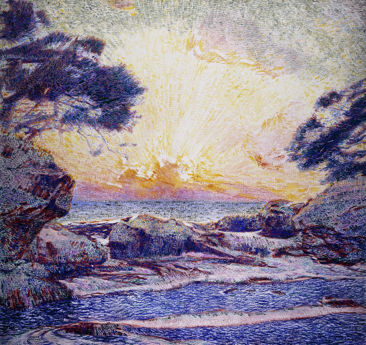 Scena costiera; Tramonto da Frans Gaillard