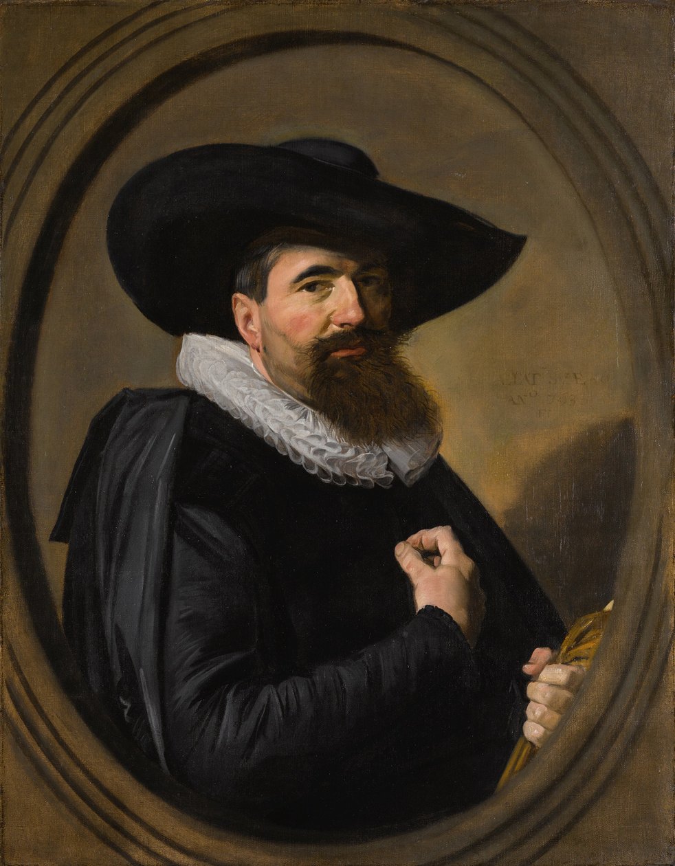 Olandese: Portret van een man Ritratto di uomo con cappello e colletto a gorgiera da Frans Hals