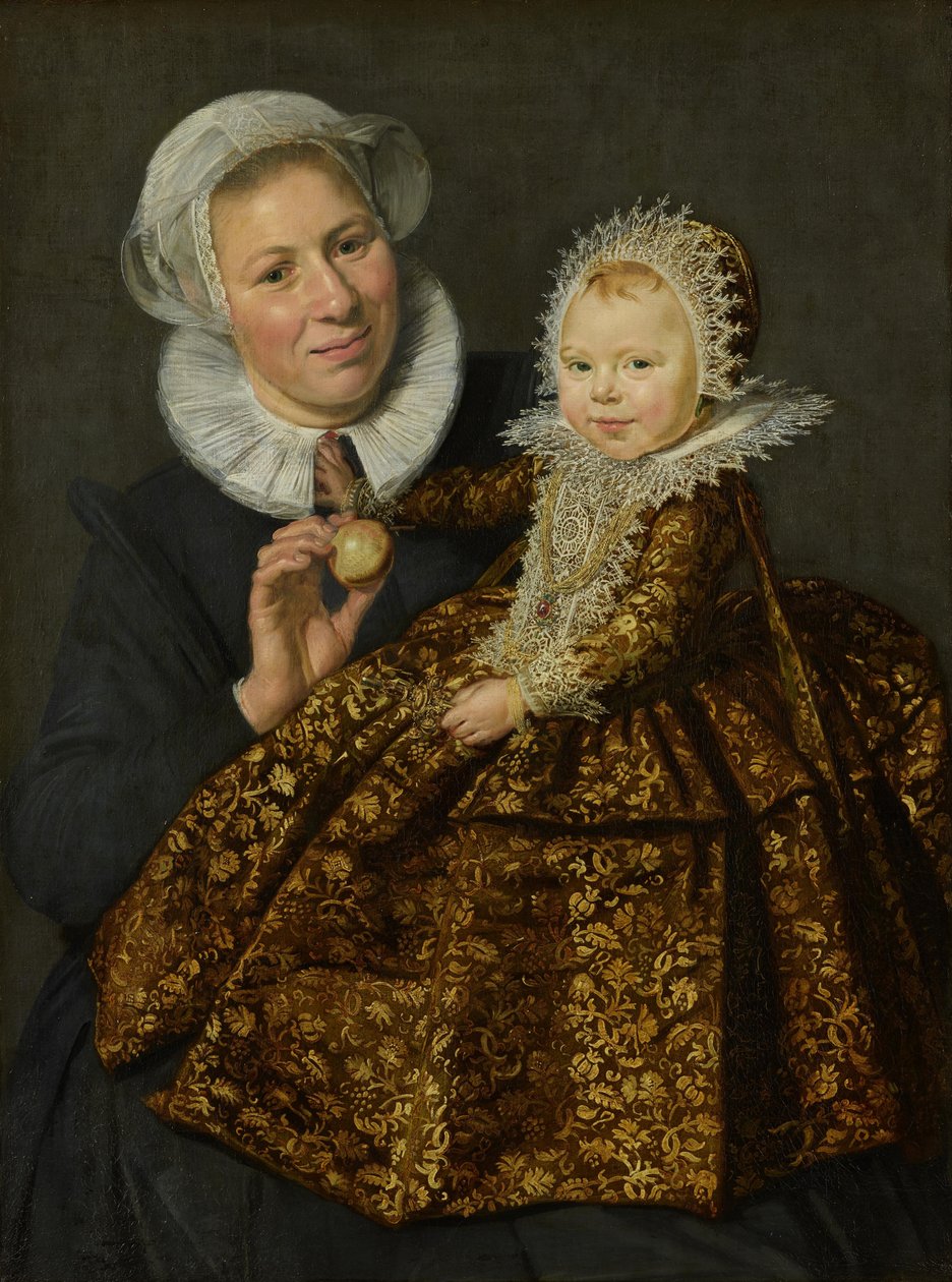 Tedesco: Catharina Hooft mit ihrer Amme Catharina Hooft con la sua infermiera da Frans Hals
