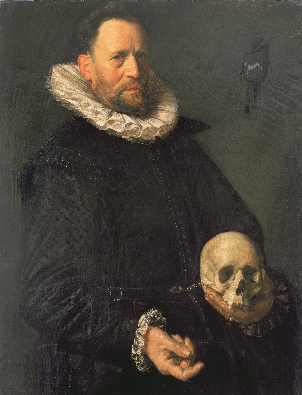 Ritratto di un uomo che tiene un teschio, c.1611-12 da Frans Hals