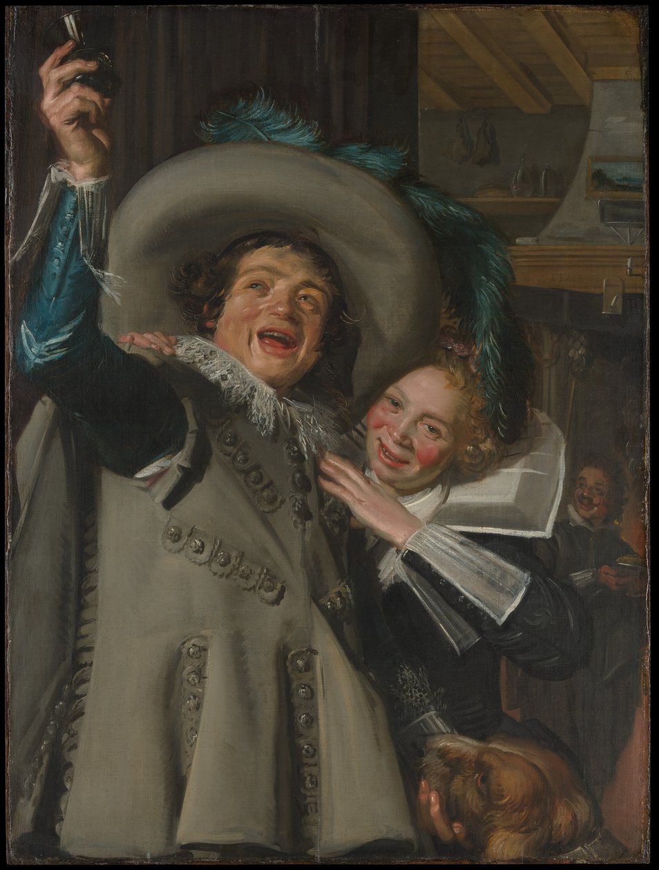Giovane uomo e donna in una locanda da Frans Hals