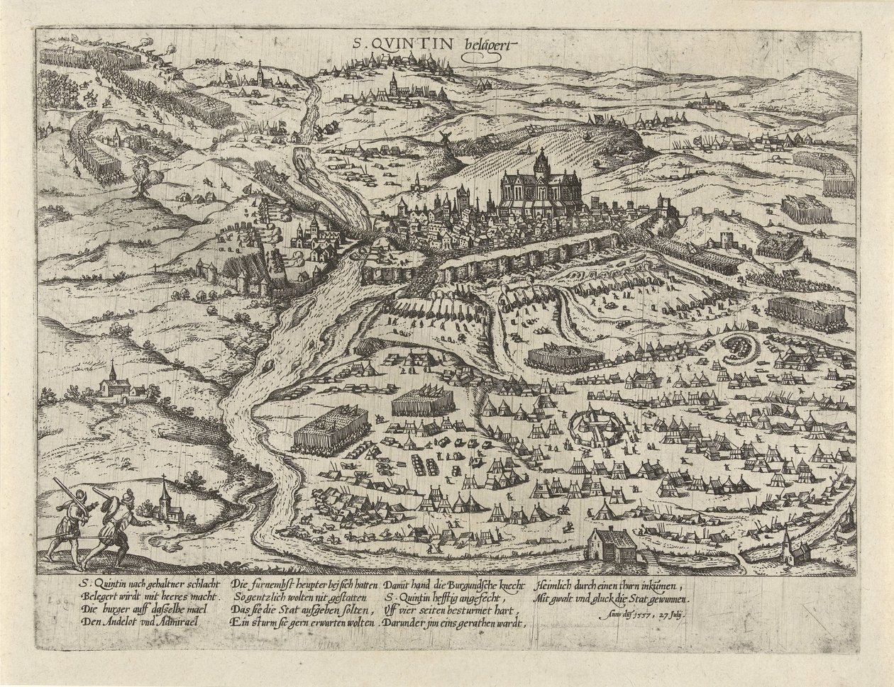 Assedio di Saint-Quentin, 1557 da Frans Hogenberg