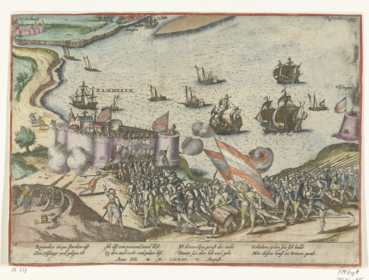 Forte Rammekens preso, 1573 da Frans Hogenberg