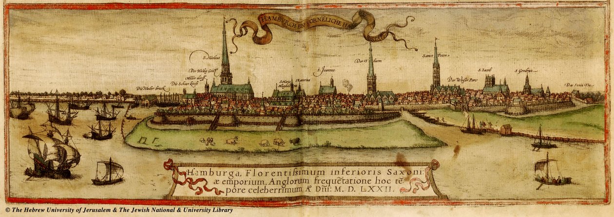 Mappa hamburg 1572 da Frans Hogenberg