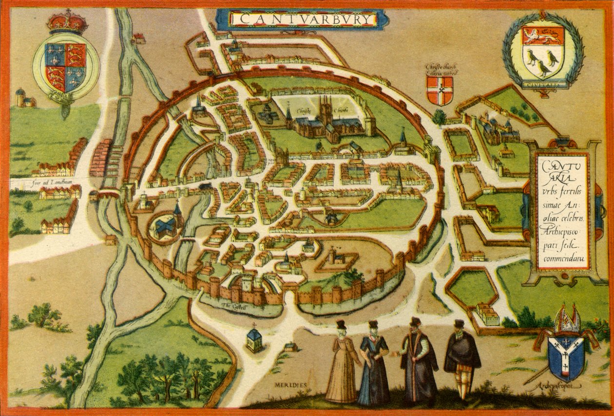 Piano di Canterbury nel XVI secolo, 1943 da Frans Hogenberg
