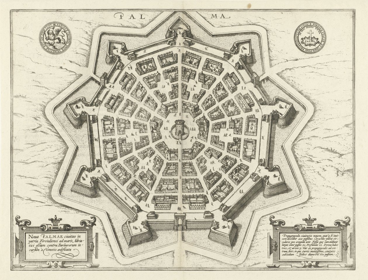 Pianta di Palmanova da Frans Hogenberg