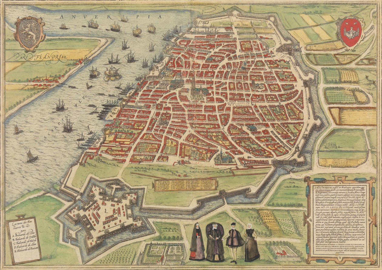 Veduta di Anversa, 1572-94 da Frans Hogenberg