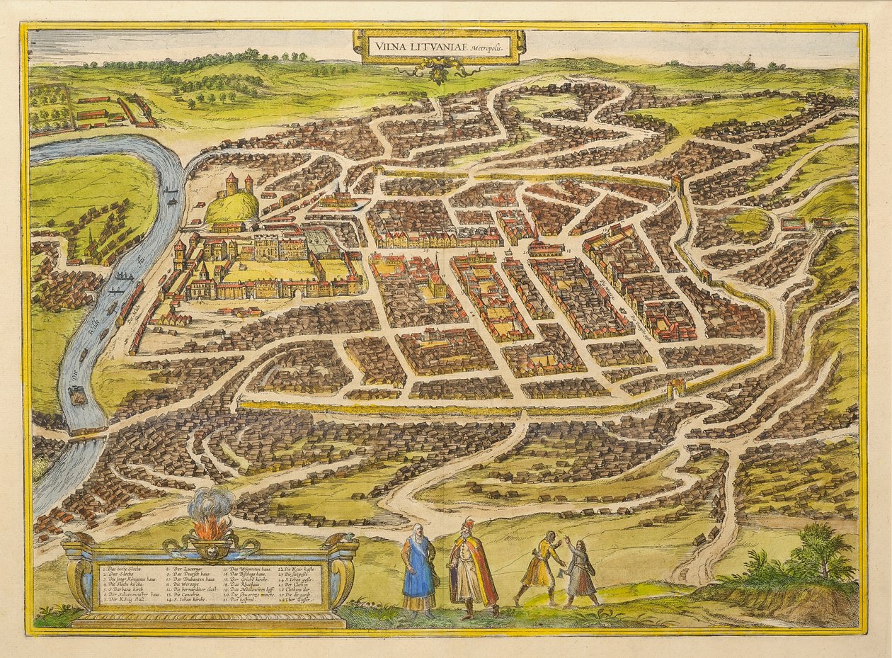 Vilnius da Urbium praecipuarum mundi theatrum quintum di Georg Braun, 1580s da Frans Hogenberg