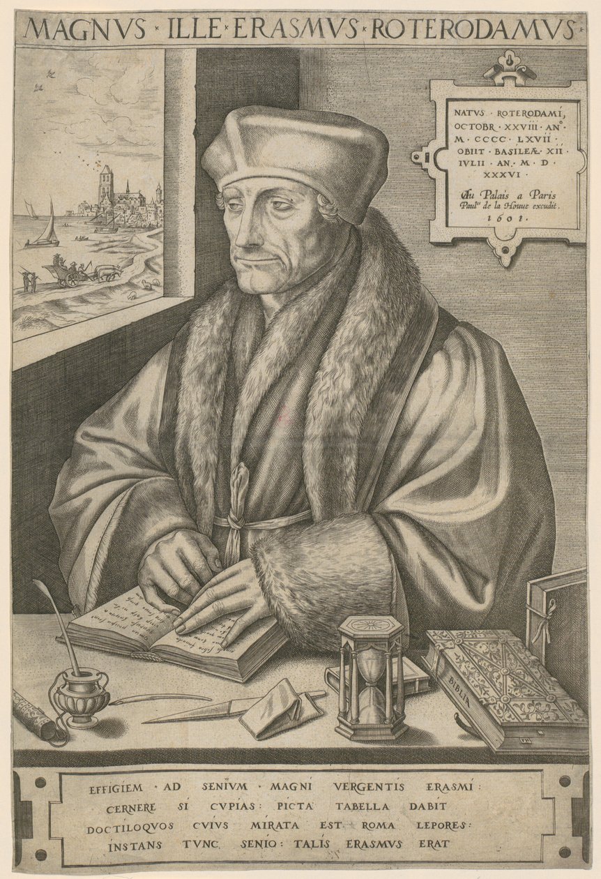 Ritratto di Erasmo da Rotterdam da Frans Huys
