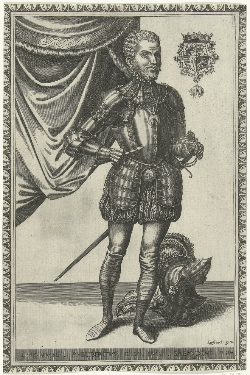 Ritratto del duca Emanuele Filiberto di Savoia (serie: Ritratti di re e regine a figura intera) da Frans Huys