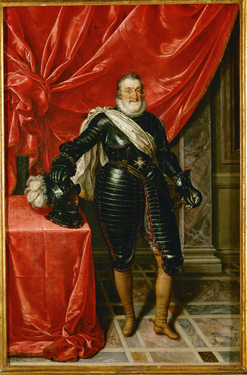 Enrico IV, re di Francia, in armatura ... da Frans II Pourbus
