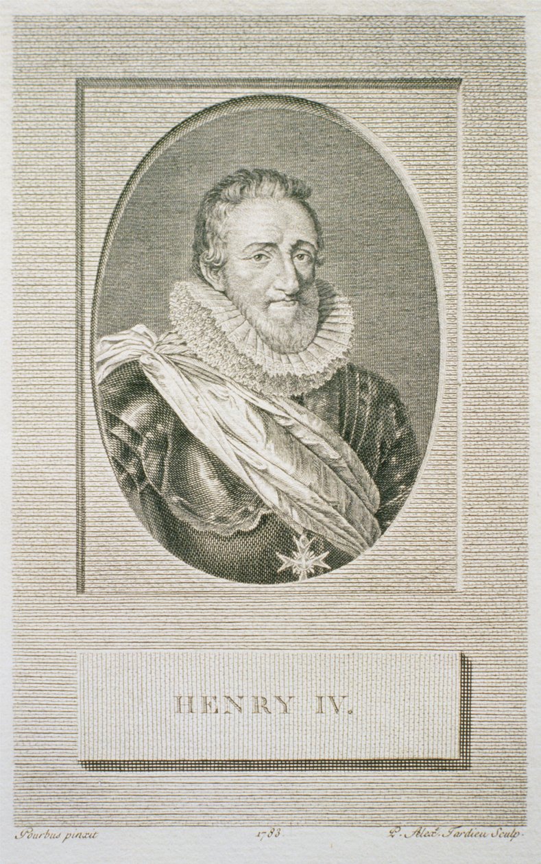 Enrico IV (1553-1610), inciso da Pierre Alexandre Tardieu (1756-1844), 1783 da Frans II after Pourbus