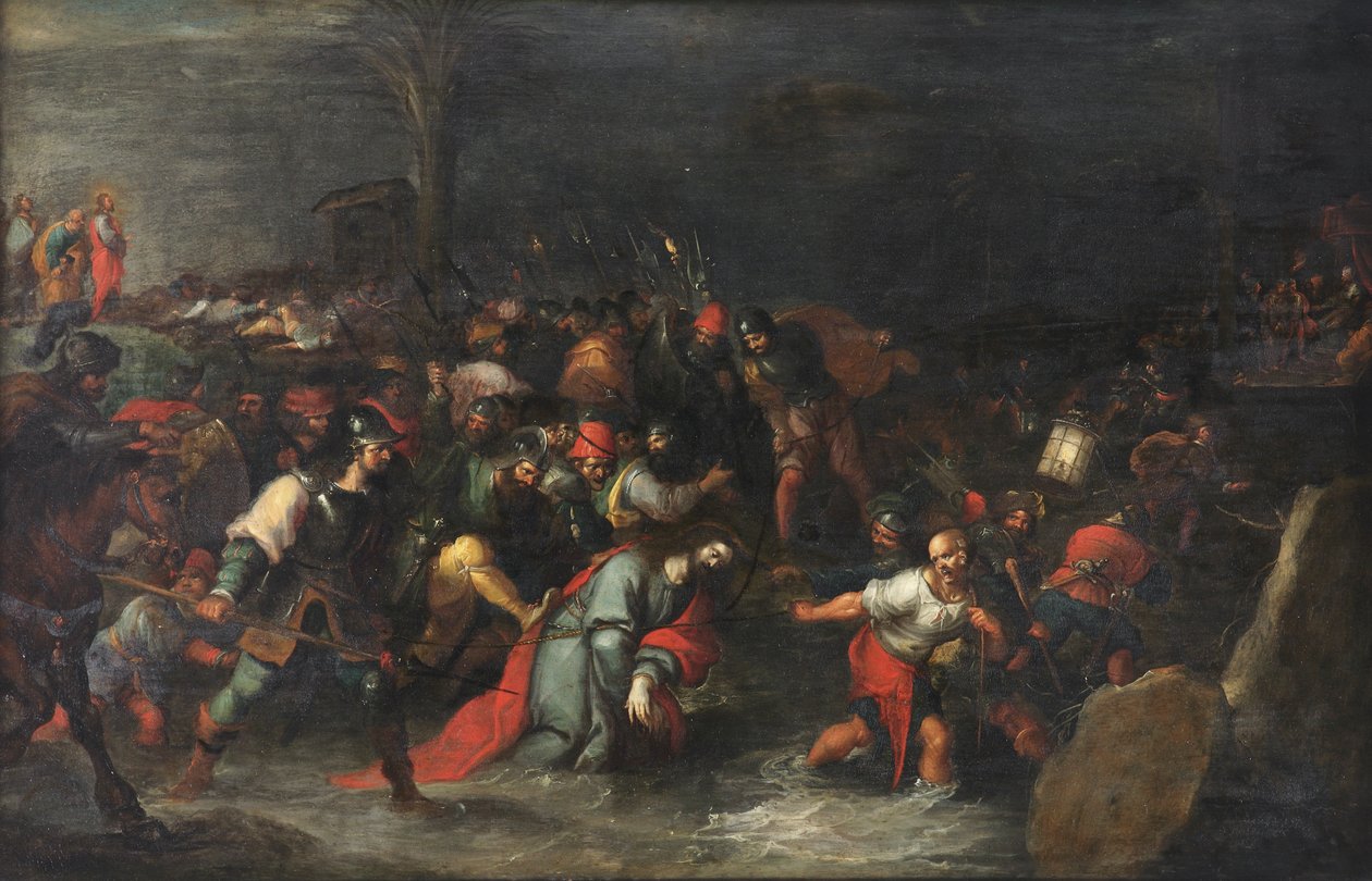 Cristo trascinato attraverso il torrente Cedron dopo il suo arresto da Frans II the Younger Francken
