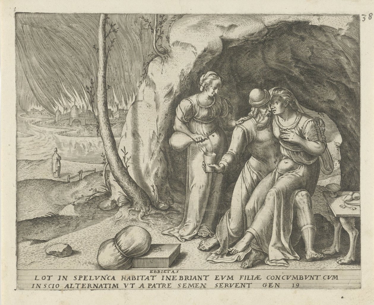 Lot e le sue figlie (Ebrietas) (Storia di Lot) da Frans Menton