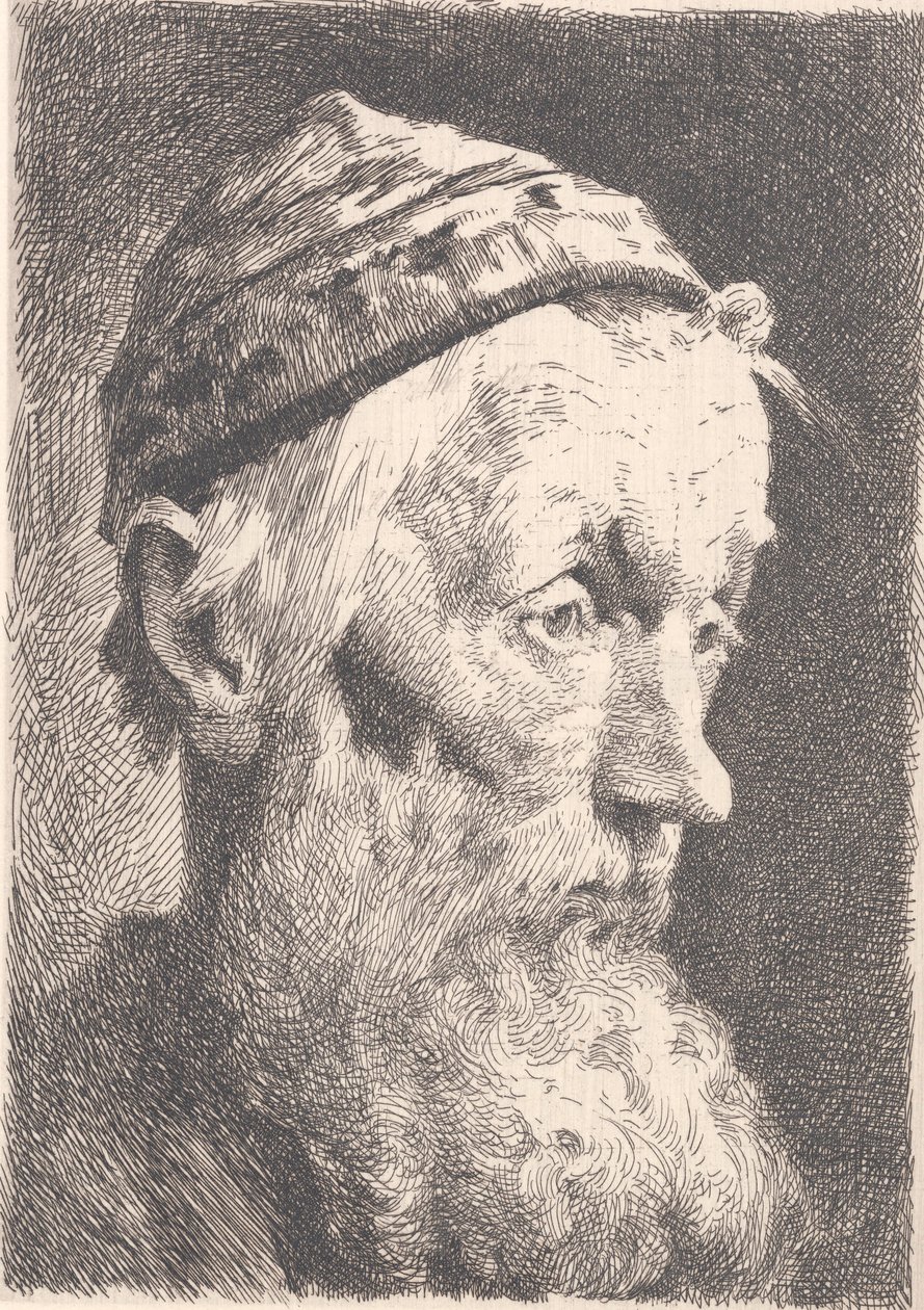 Vecchio con berretto di lana bianca da Frans Schwartz