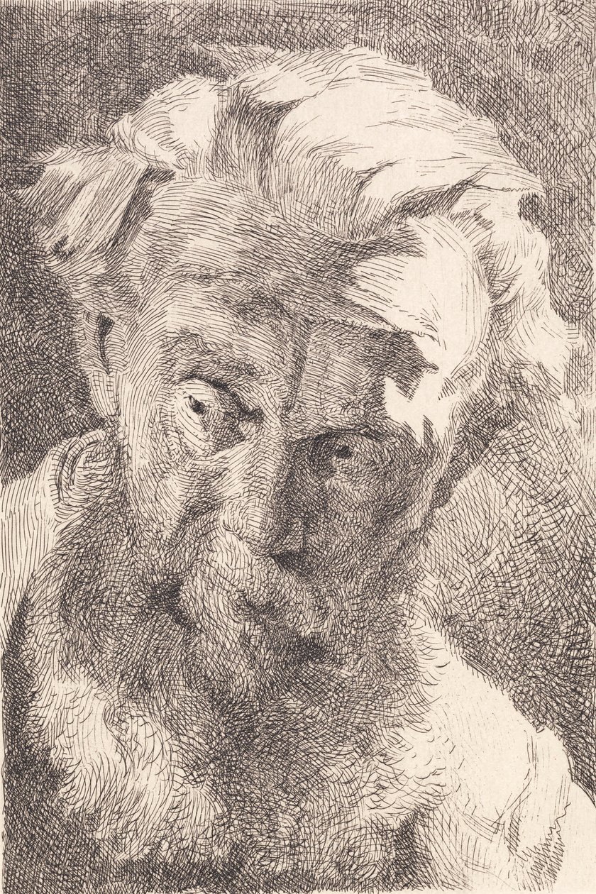 Vecchio barbuto che guarda di lato da Frans Schwartz