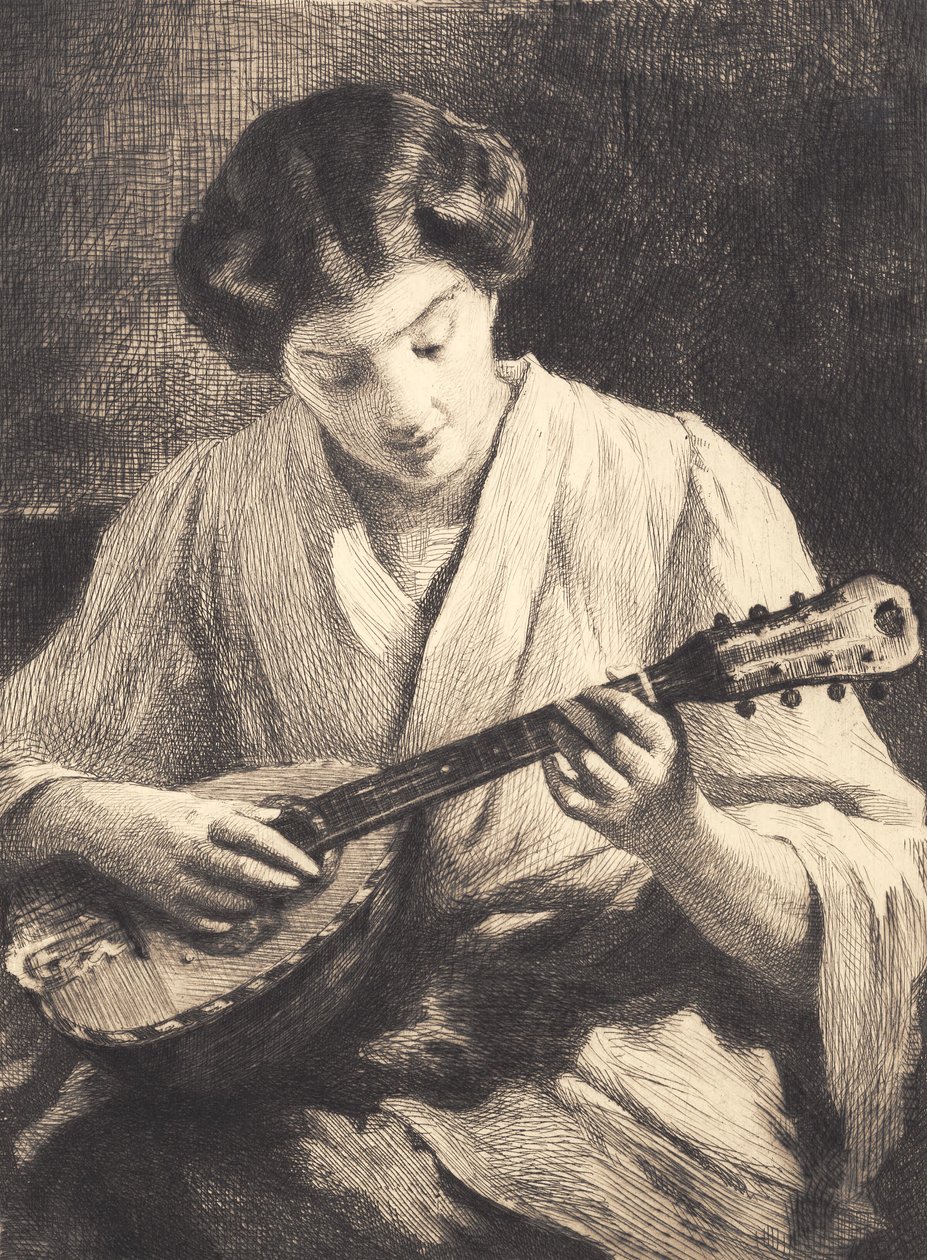 Donna che suona il mandolino da Frans Schwartz