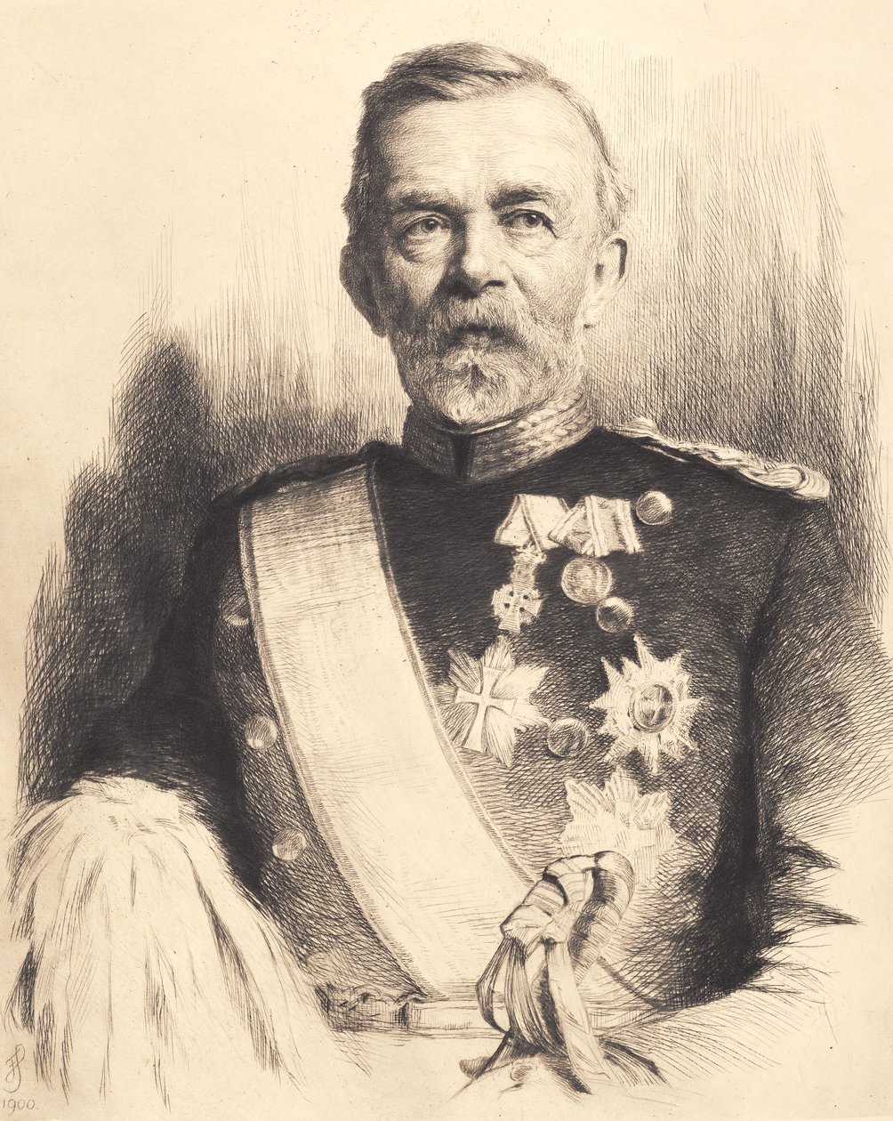 Ritratto del generale maggiore L. Koefoed da Frans Schwartz