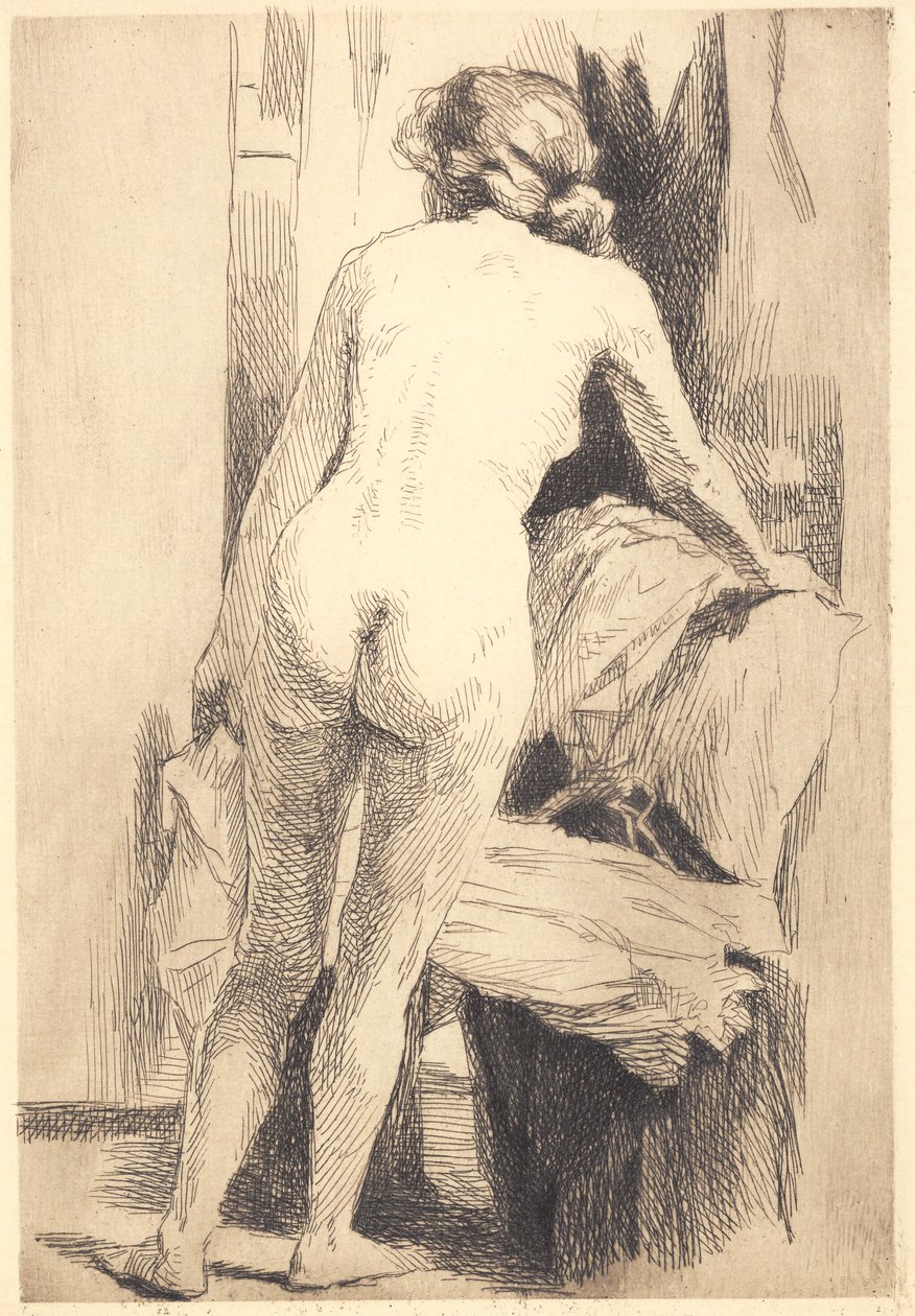 Donna nuda di schiena, in piedi da Frans Schwartz