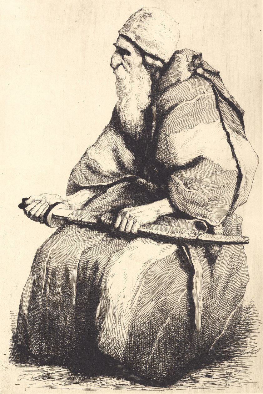 Figura di studio: Vecchio barbuto in abito orientale da Frans Schwartz