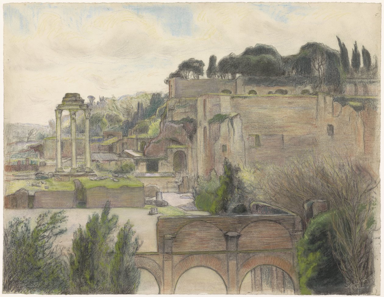 Vista sul Foro Romano e il Palatino, vista dalla Via Capitolina da Frans Alexander Evert Lodewijk Smissaert