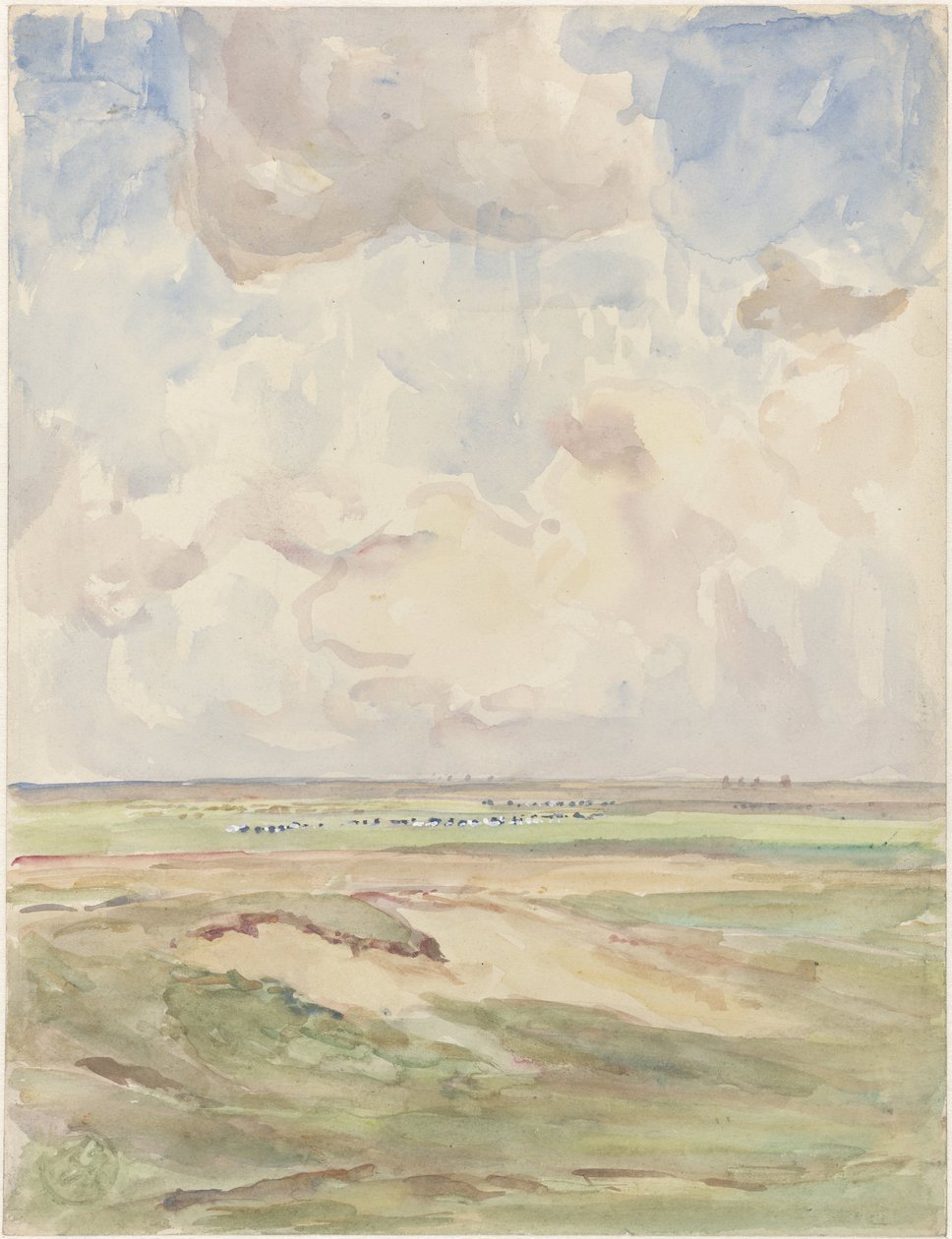 Paesaggio con greggi in un prato da Frans Alexander Evert Lodewijk Smissaert