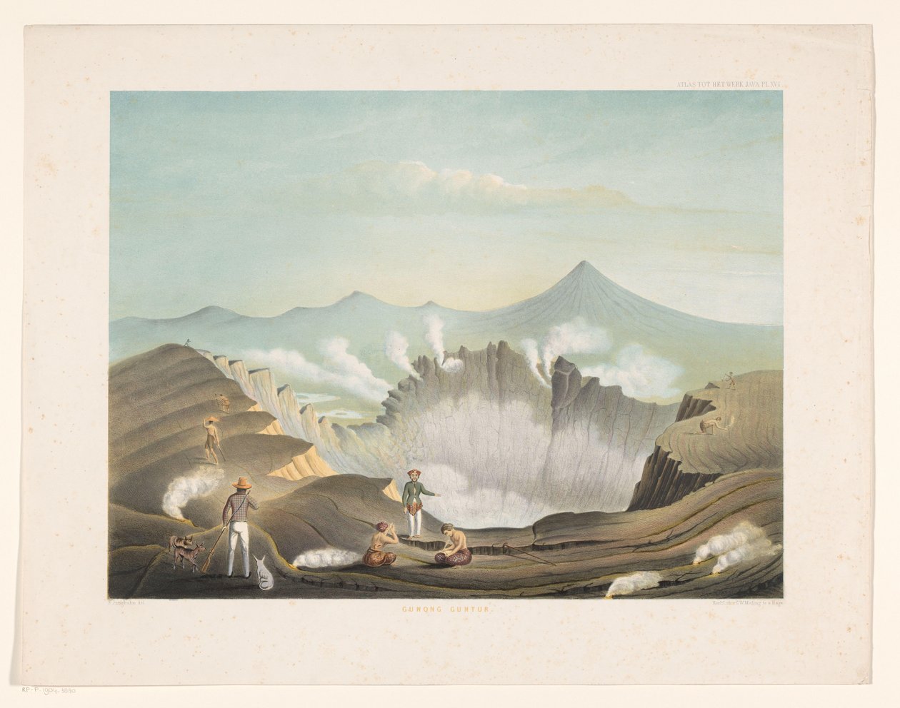 Vulcano Guntur a Giava Occidentale da Frans Wilhelm Junghuhn