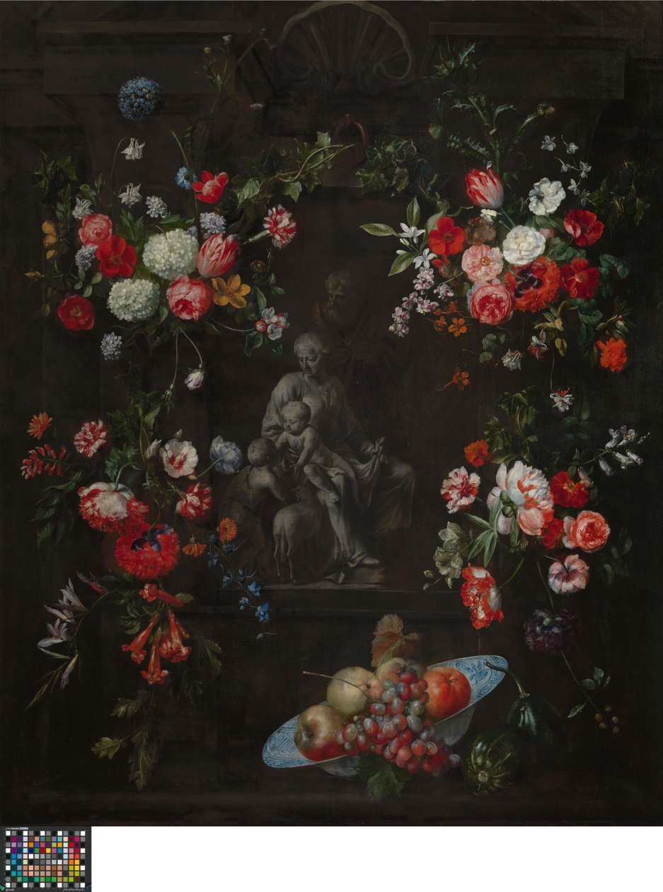 Corona di fiori con la Sacra Famiglia da Frans Ykens