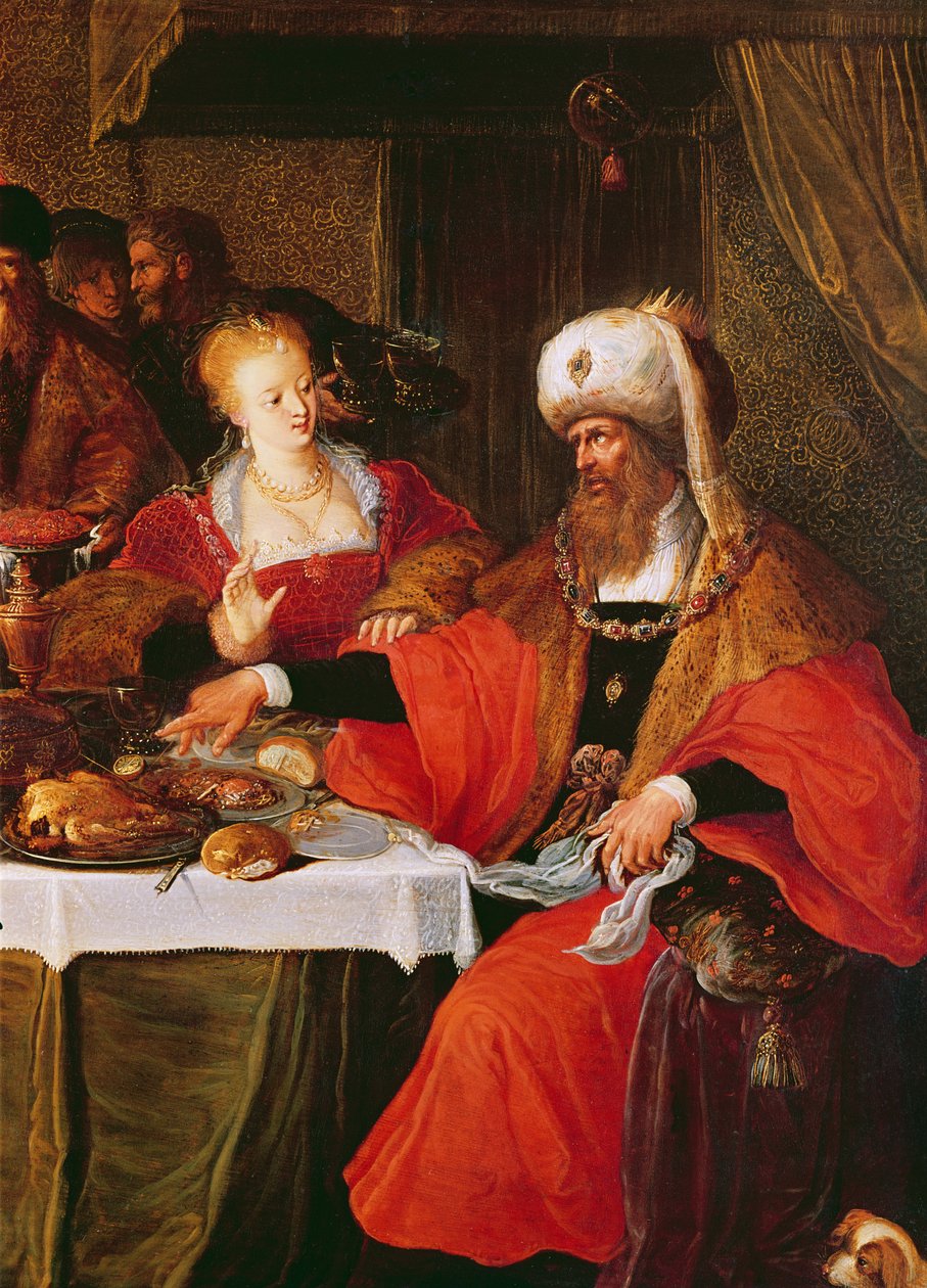Erode ed Erodiade al banchetto di Erode (dettaglio) da Frans the Elder Francken