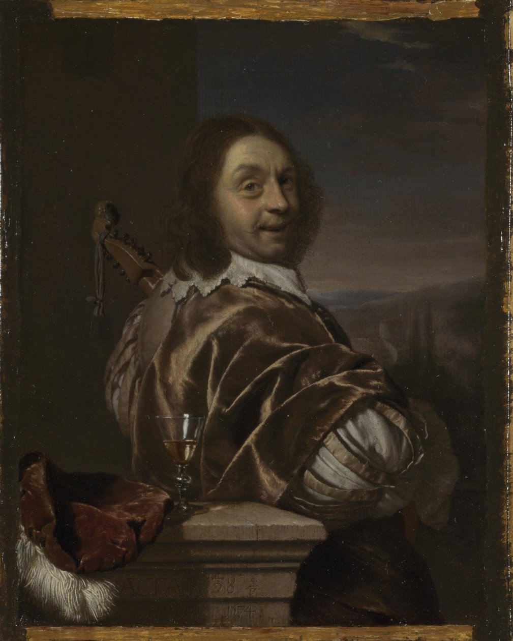 Autoritratto con cetra, 1674 da Frans van Mieris the Elder