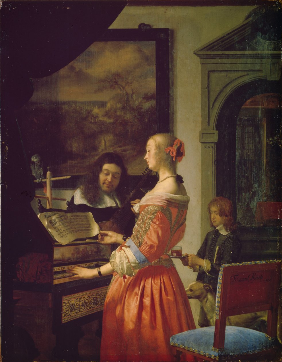 Donna al clavicembalo da Frans van Mieris the Elder