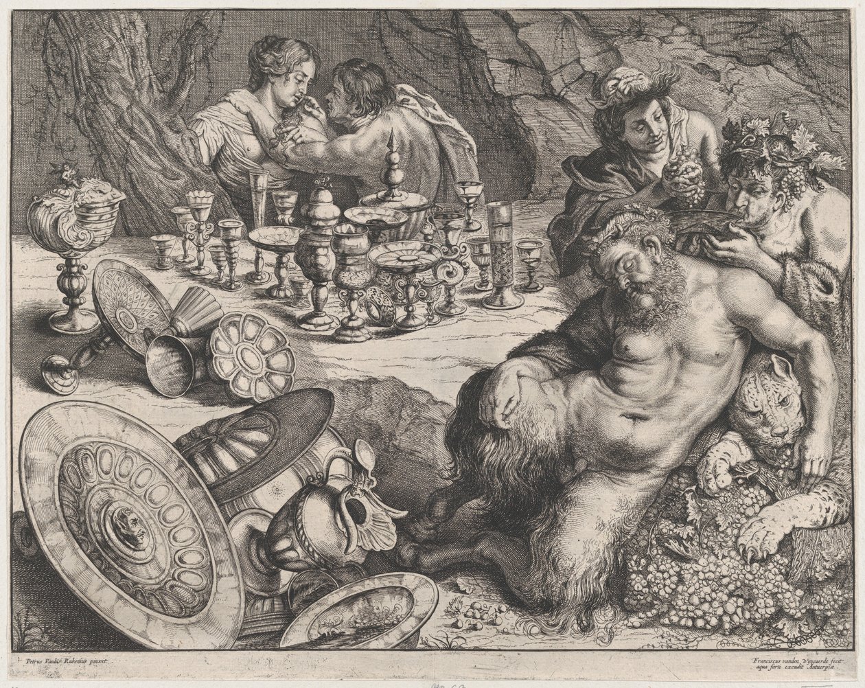 Bacco e Sileno ubriaco, 1640-60 da Frans van den Wyngaerde