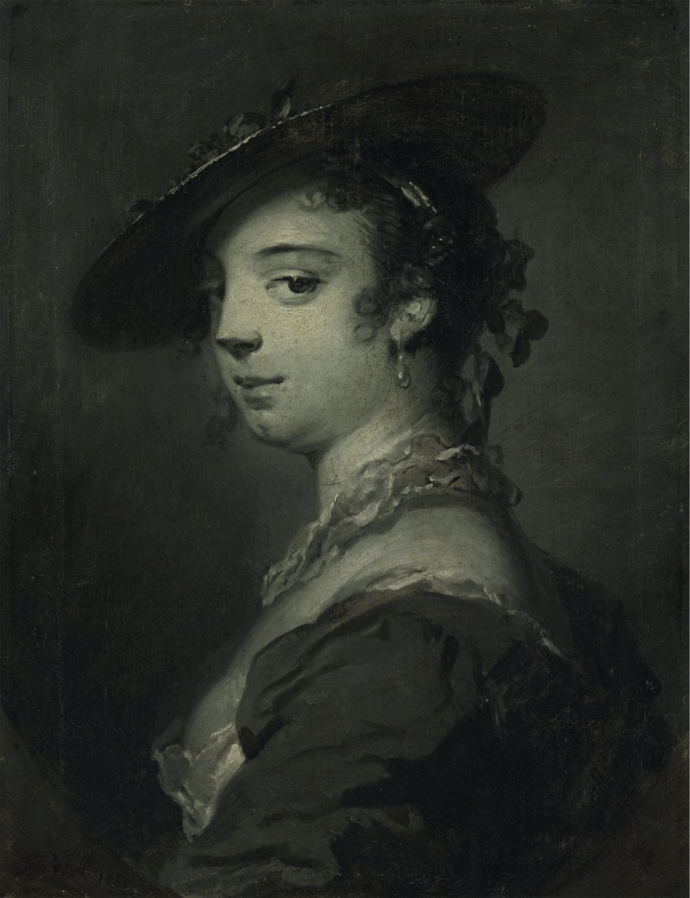 Ritratto di una giovane donna, busto da Frans van der Mijn