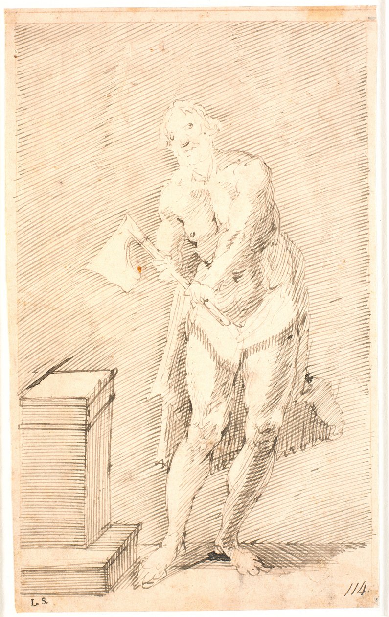 Uomo in piedi con ascia da boia da Frantz Cleyn