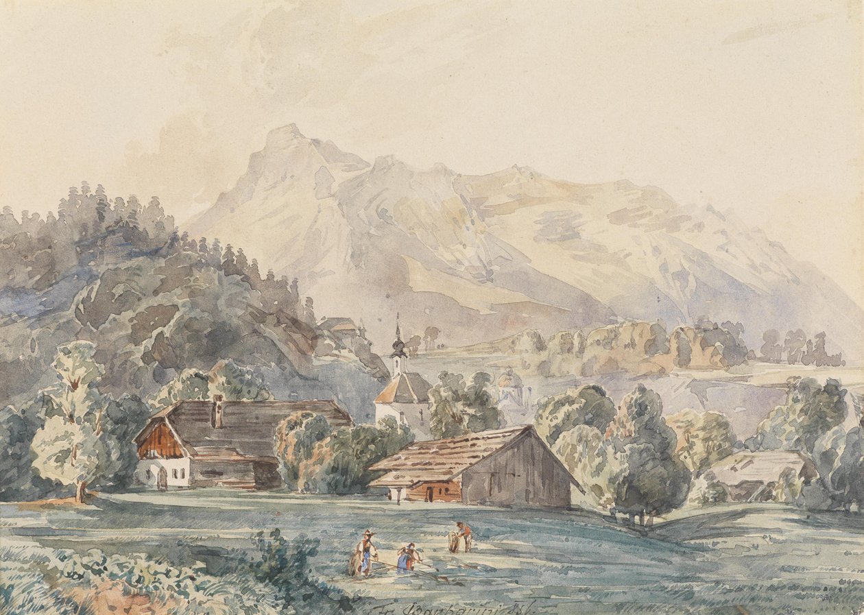 Il villaggio di Gnigl vicino a Salisburgo da Franz Barbarini